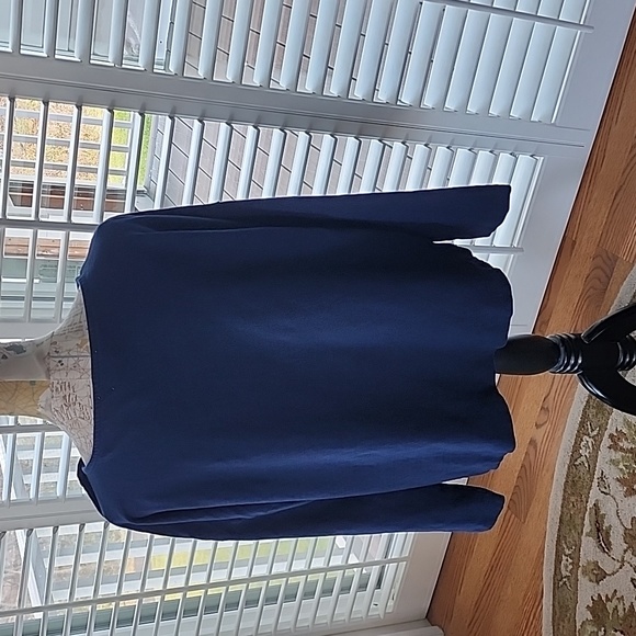 Ann Taylor Loft Navy Blue Cotton Shirt - Size XXL - Picture 3 of 5